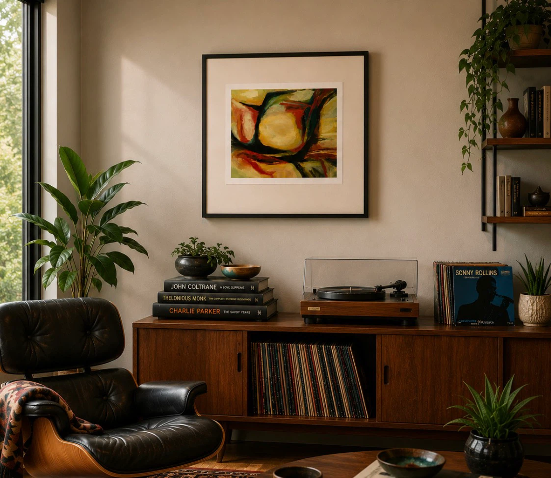 Organic Ember Abstract Expressionist Framed Print