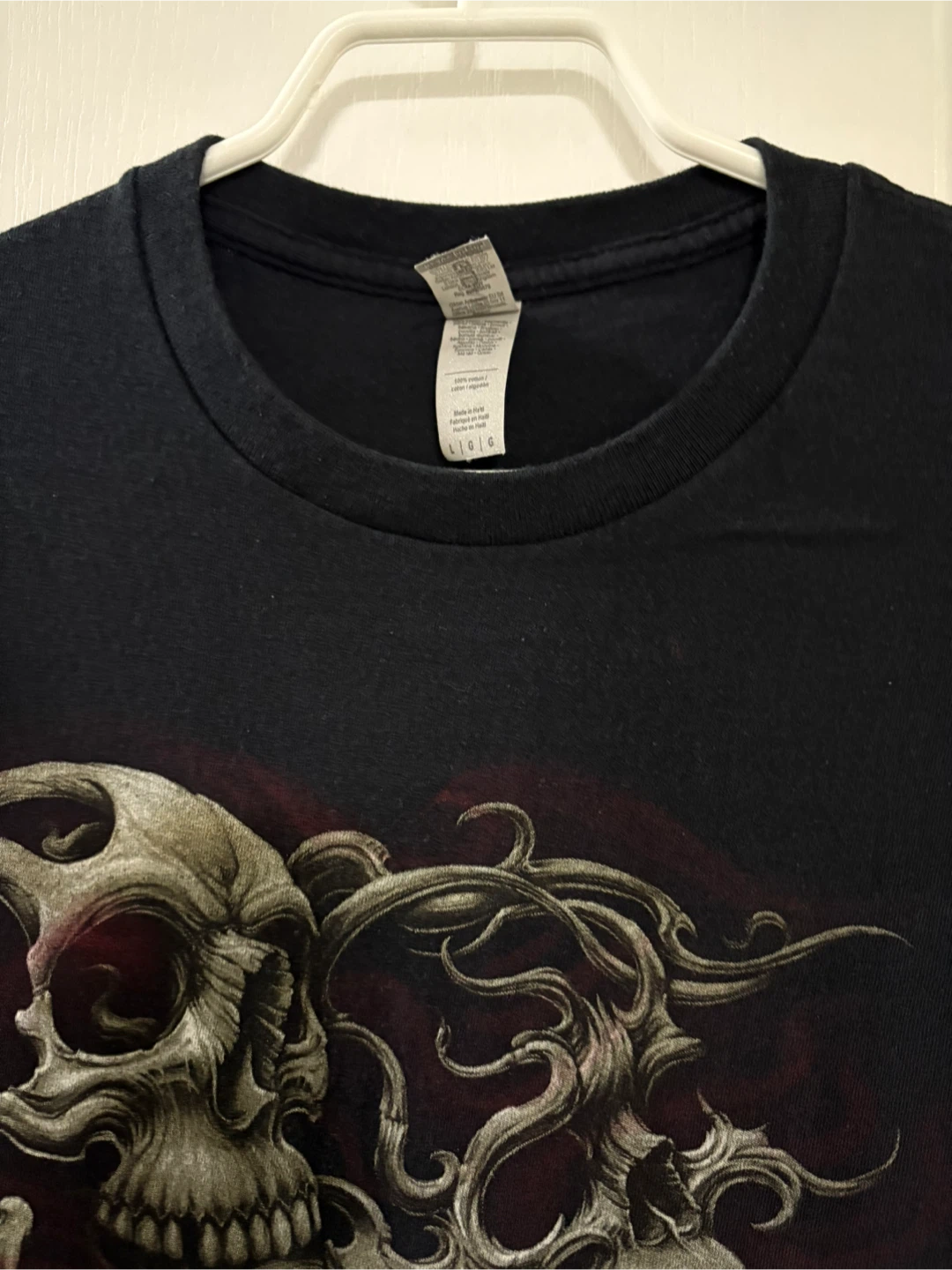 Black T-Shirt with Skull Graphic-L - photo 4
