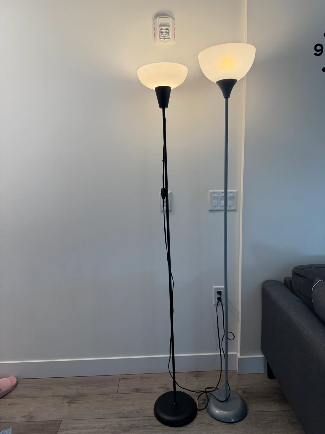 Floor Lamps (2) - Black and Silver