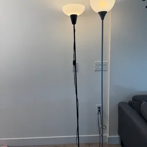 Floor Lamps (2) - Black and Silver