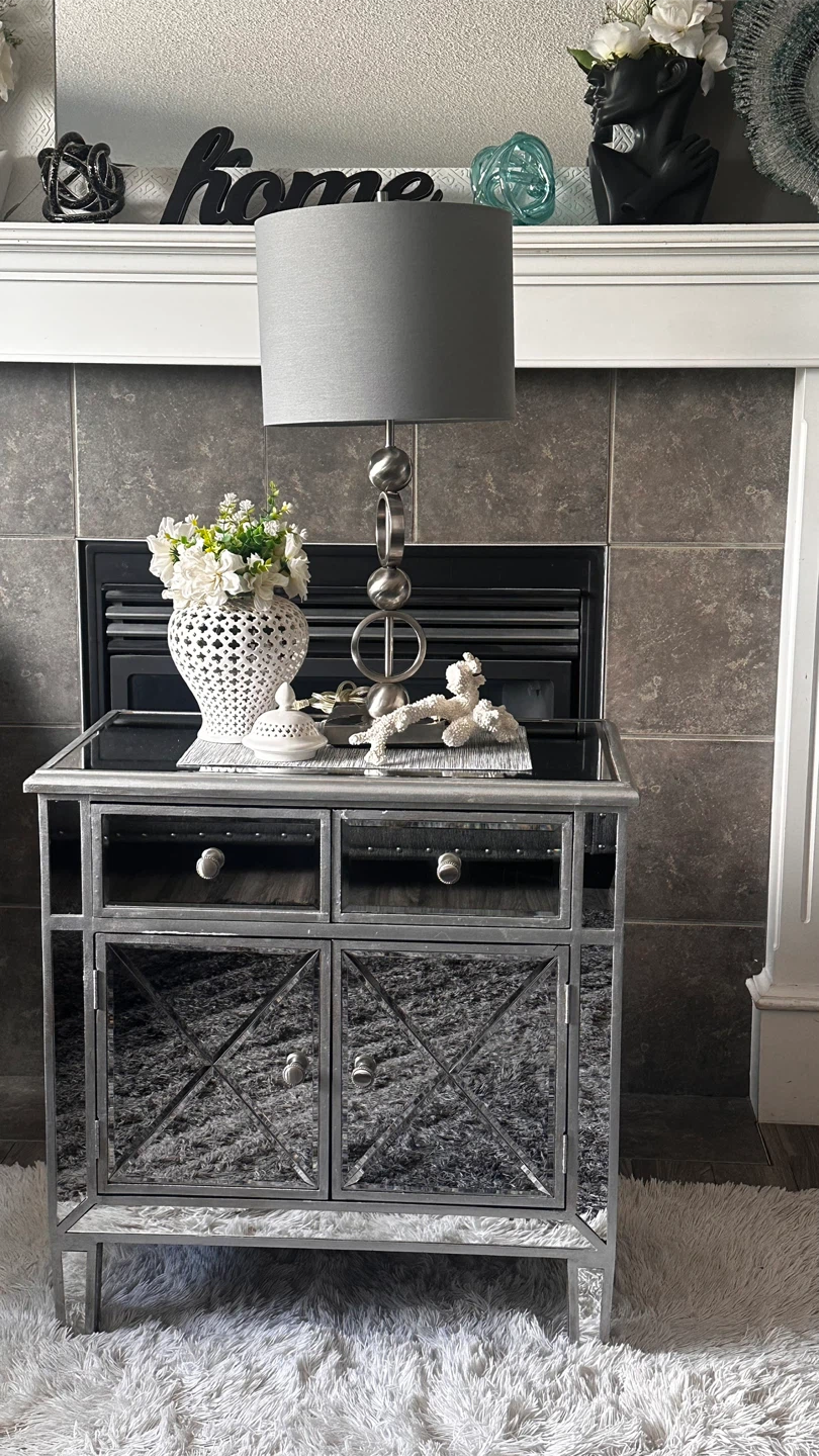 Mirrored Accent Cabinet with 2 Drawers and 2 Doors