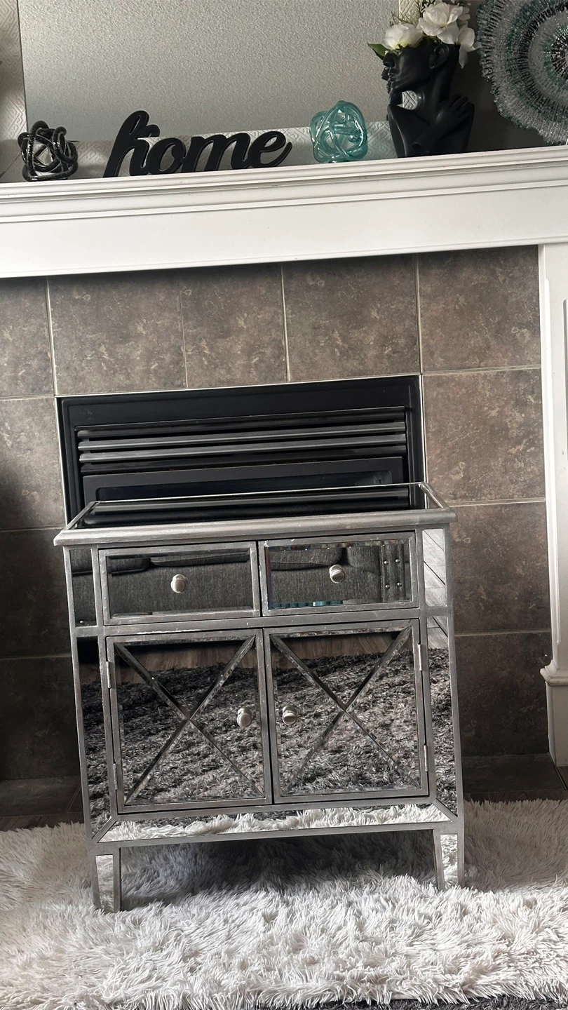 Mirrored Accent Cabinet with 2 Drawers and 2 Doors - photo 2