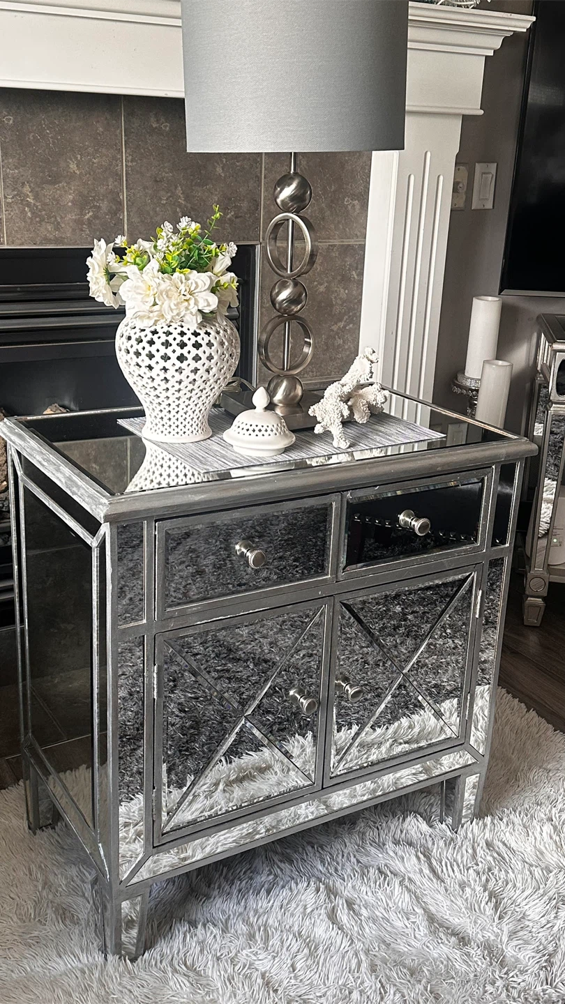 Mirrored Accent Cabinet with 2 Drawers and 2 Doors - photo 3
