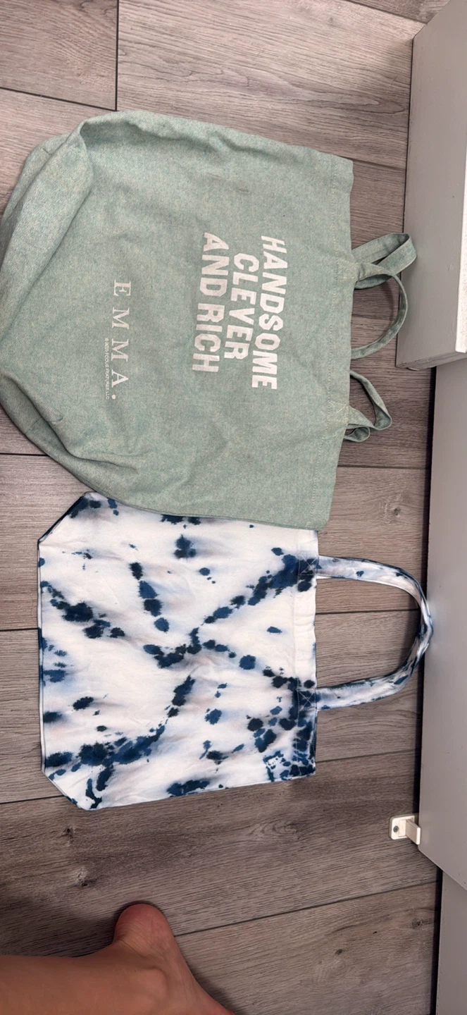Set of 2 Tote Bags - E.M.M.A. and Tie-Dye