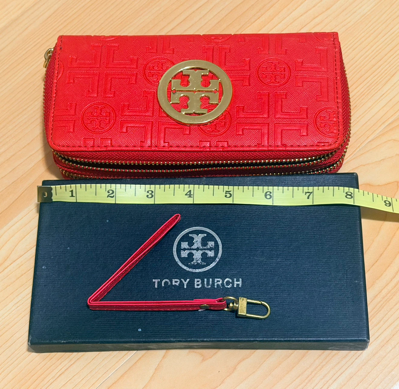 Tory Burch Red Zip Around Wallet