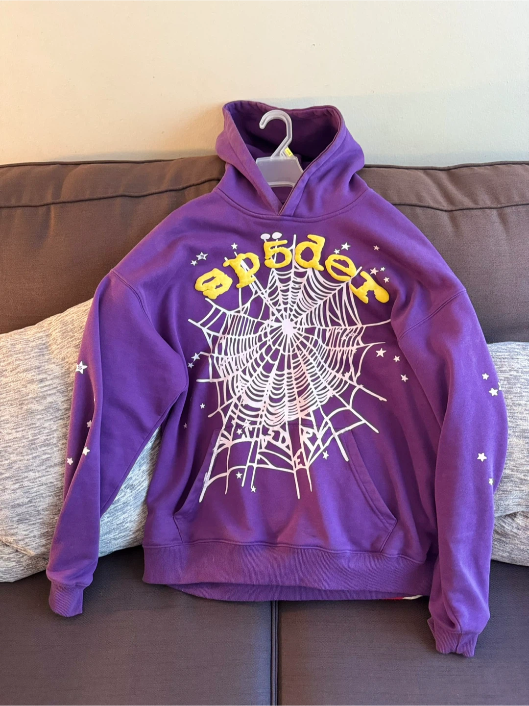 Purple Spider Web Graphic Hoodie Size Medium