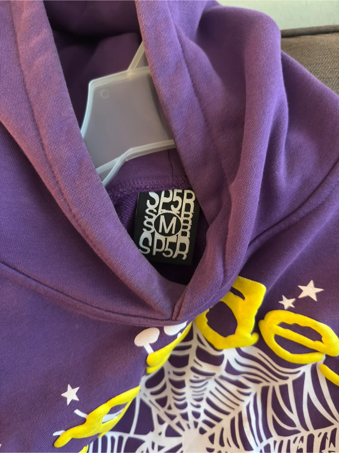 Purple Spider Web Graphic Hoodie Size Medium - photo 2
