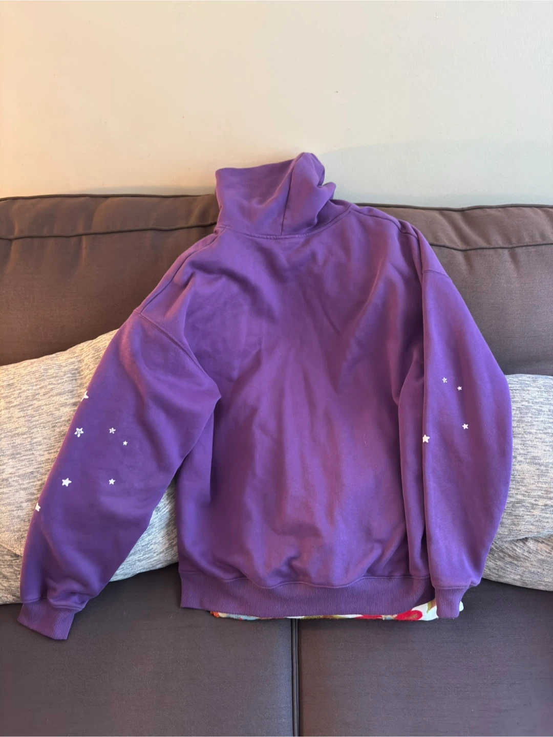 Purple Spider Web Graphic Hoodie Size Medium - photo 4