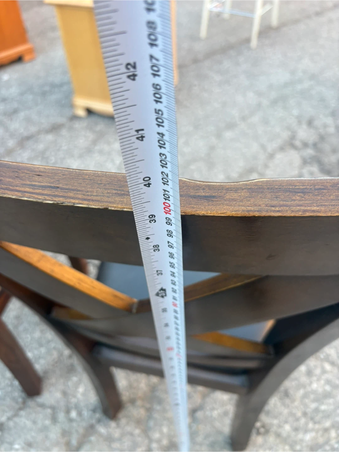 Free delivery used Set of 3 Dark Wood Dining Chairs - photo 5