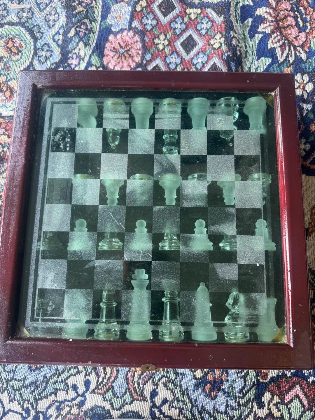 Glass Chess Set with Wooden Box - photo 2