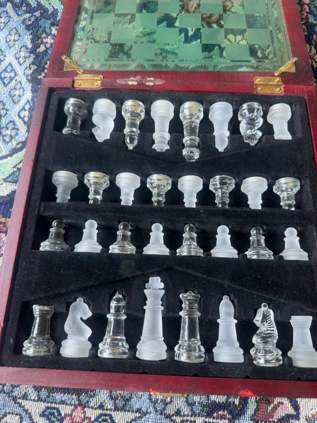 Glass Chess Set with Wooden Box - photo 4