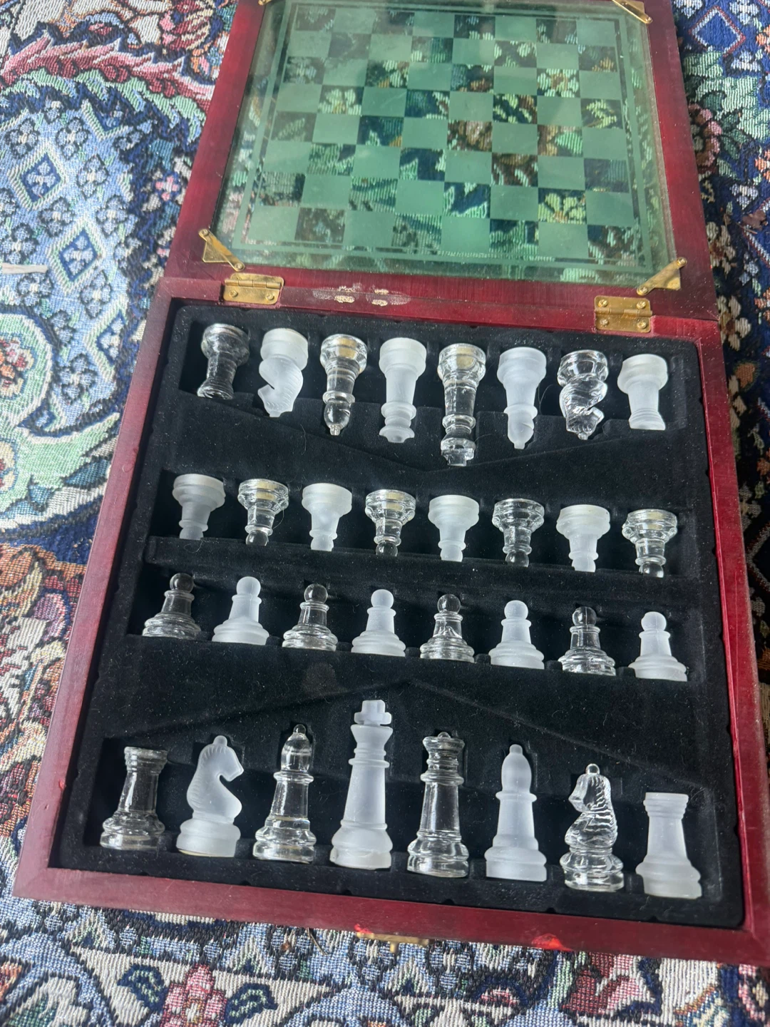 Glass Chess Set with Wooden Box - photo 5