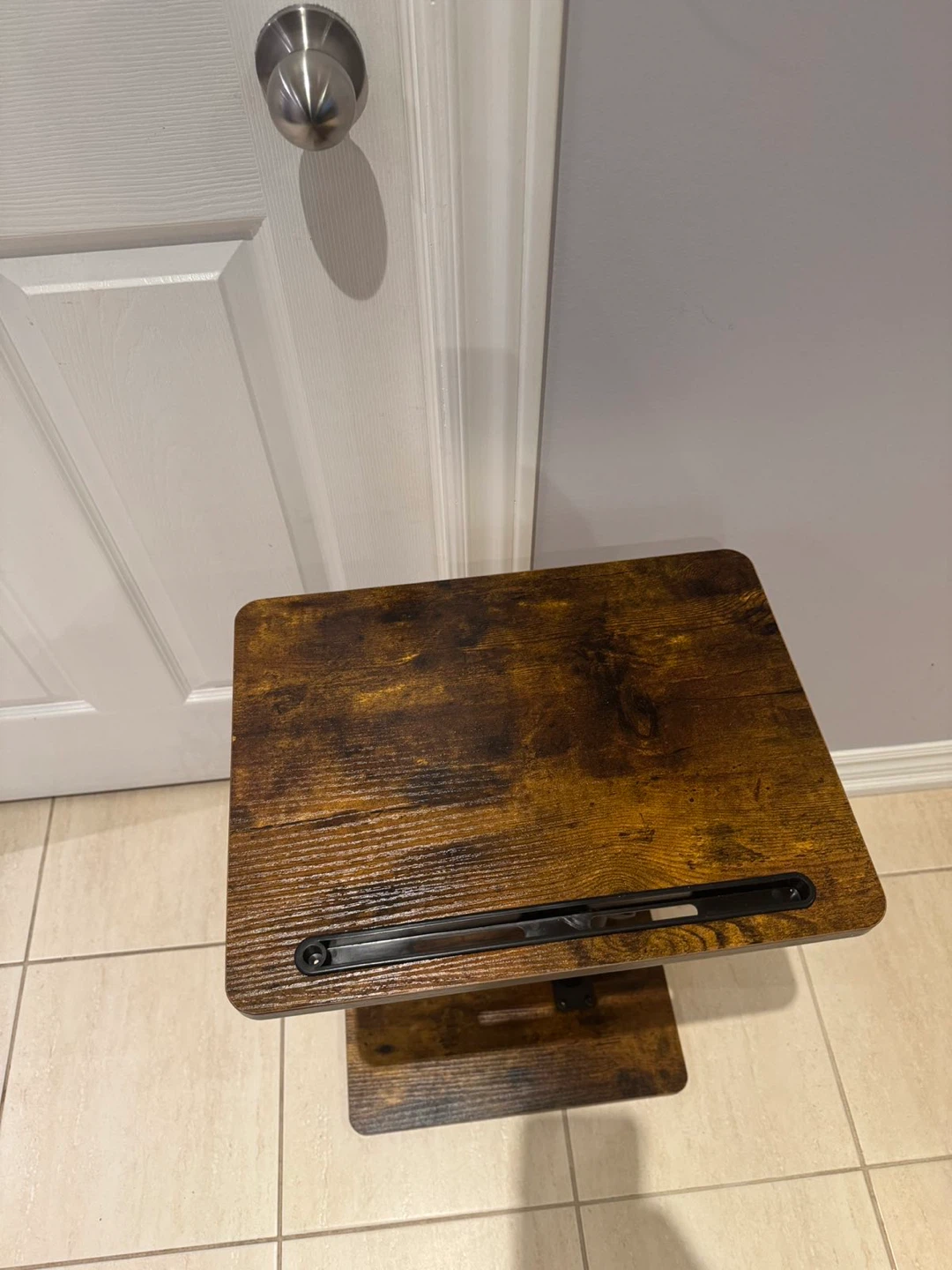 Adjustable Side Table with Wood Top - photo 2