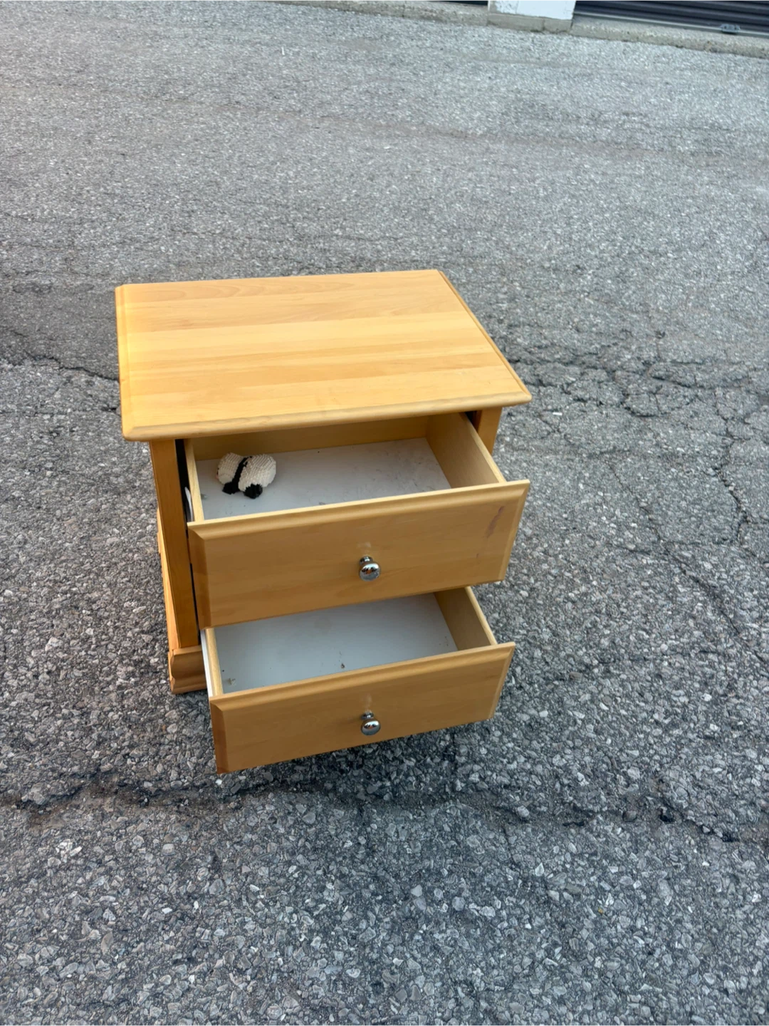 Free delivery used Light Wood Drawer Nightstand - photo 3
