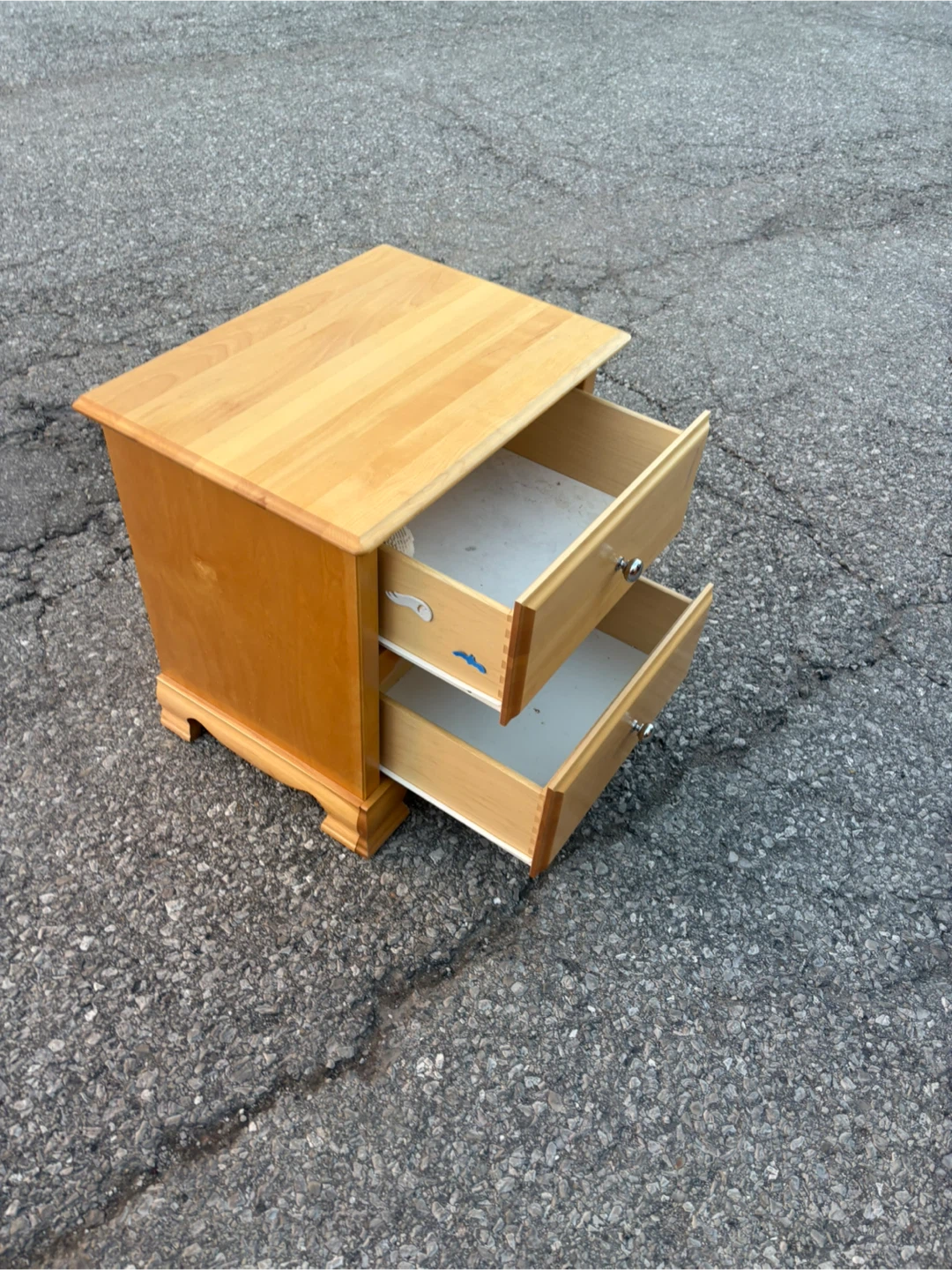 Free delivery used Light Wood Drawer Nightstand - photo 5