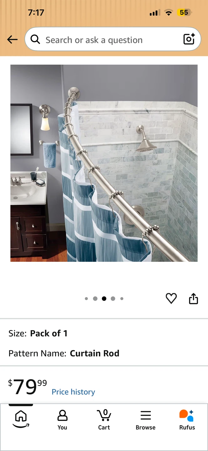 New Moen Curved Shower Curtain Rod - photo 3