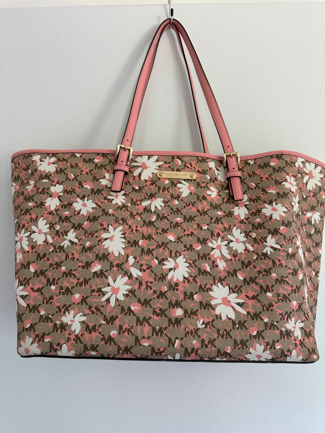 Michael Kors Tote Bag - Pink Floral MK Pattern