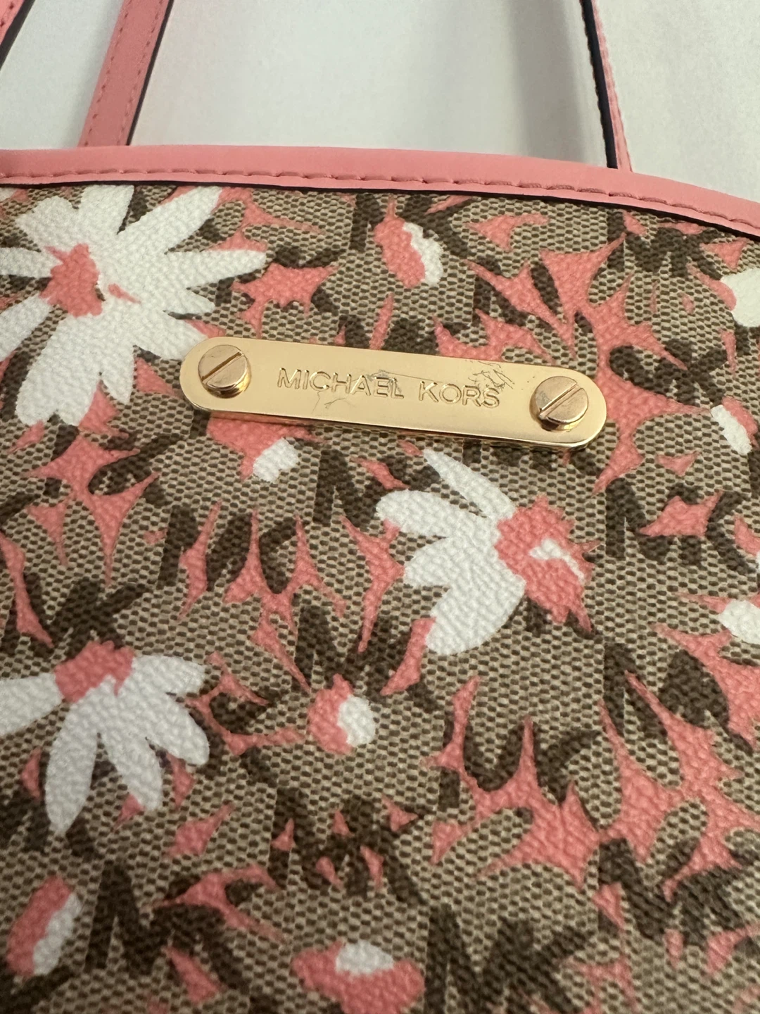 Michael Kors Tote Bag - Pink Floral MK Pattern - photo 2
