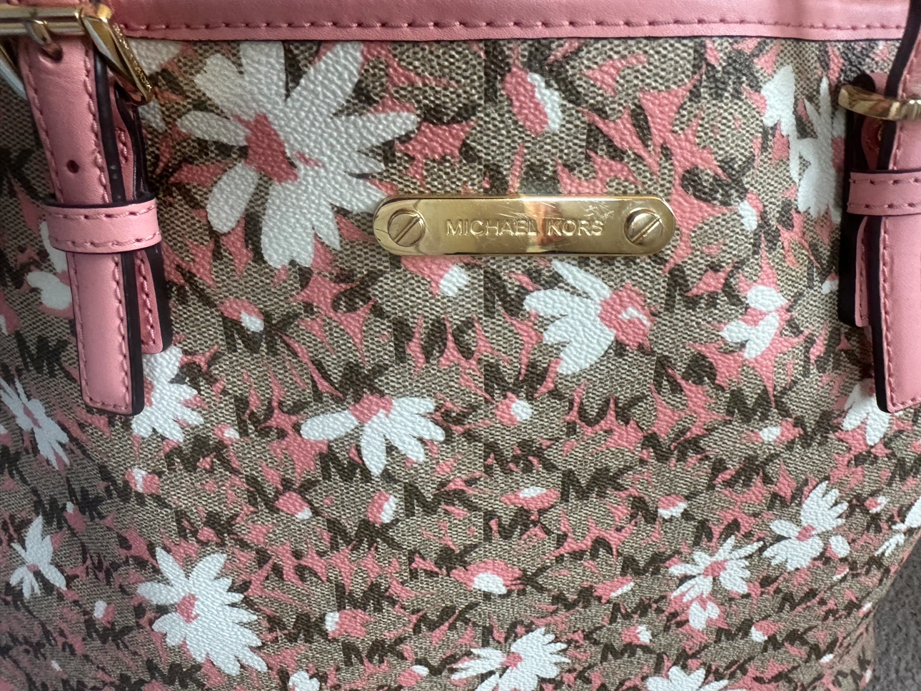 Michael Kors Tote Bag - Pink Floral MK Pattern - photo 5
