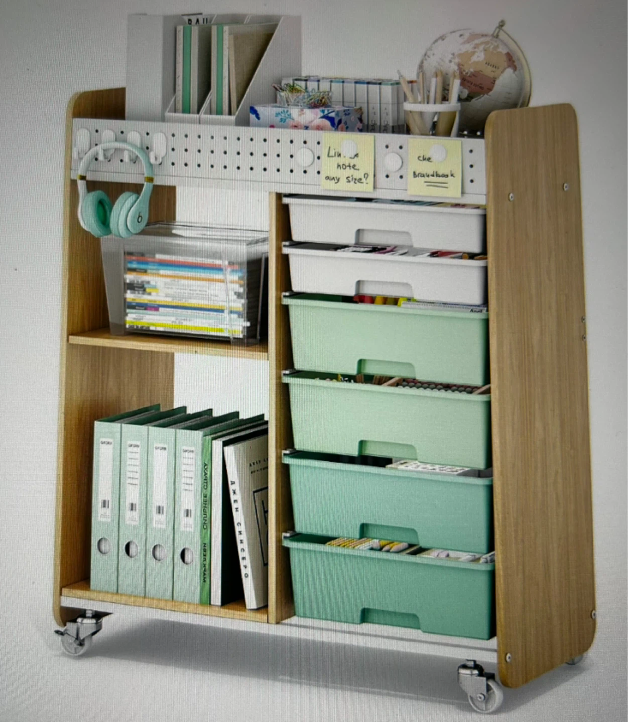 Storage Cart with Pegboard