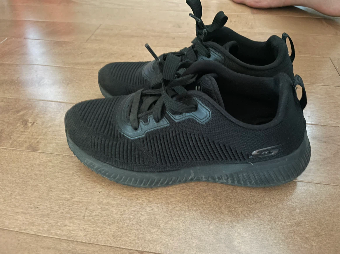 Skechers Black Knit Athletic Sneakers