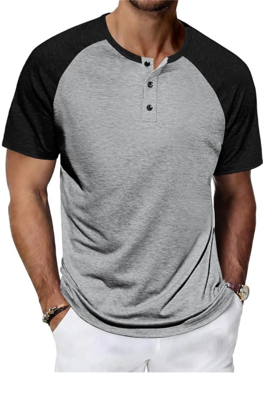 Men's Raglan Henley T-Shirt - photo 2