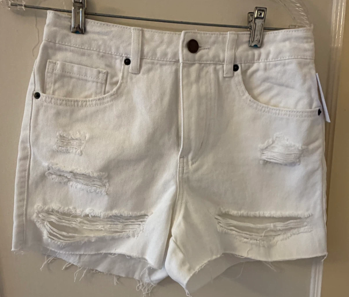 O'Neill White Denim Distressed Shorts
