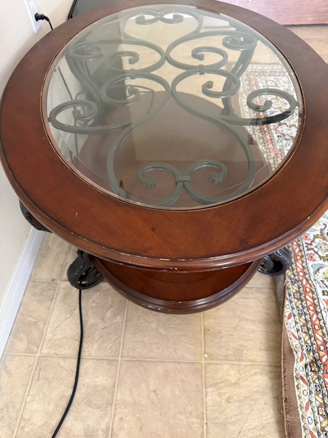 Oval Coffee Table with Glass Top