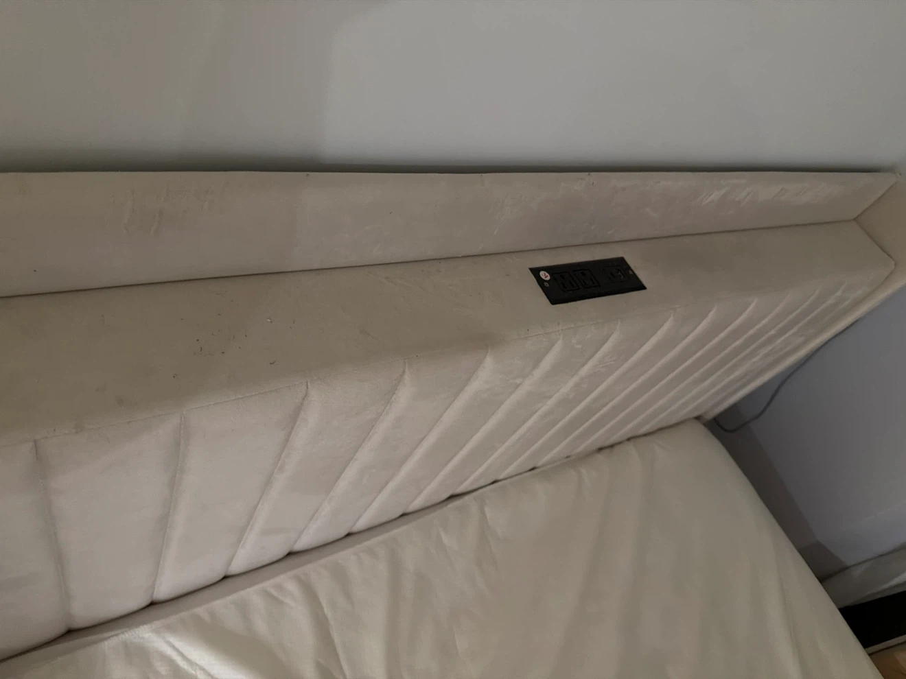 Upholstered Headboard Bed Frame with Integrated Nightstand - photo 2