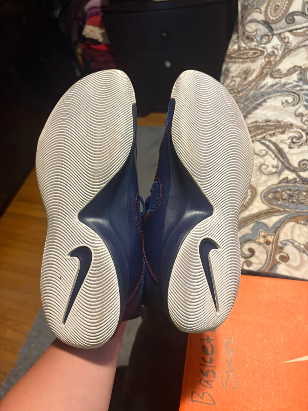Nike Fly.By Mid Basketball Shoes - Blue/Red - Size 9.5 - photo 2