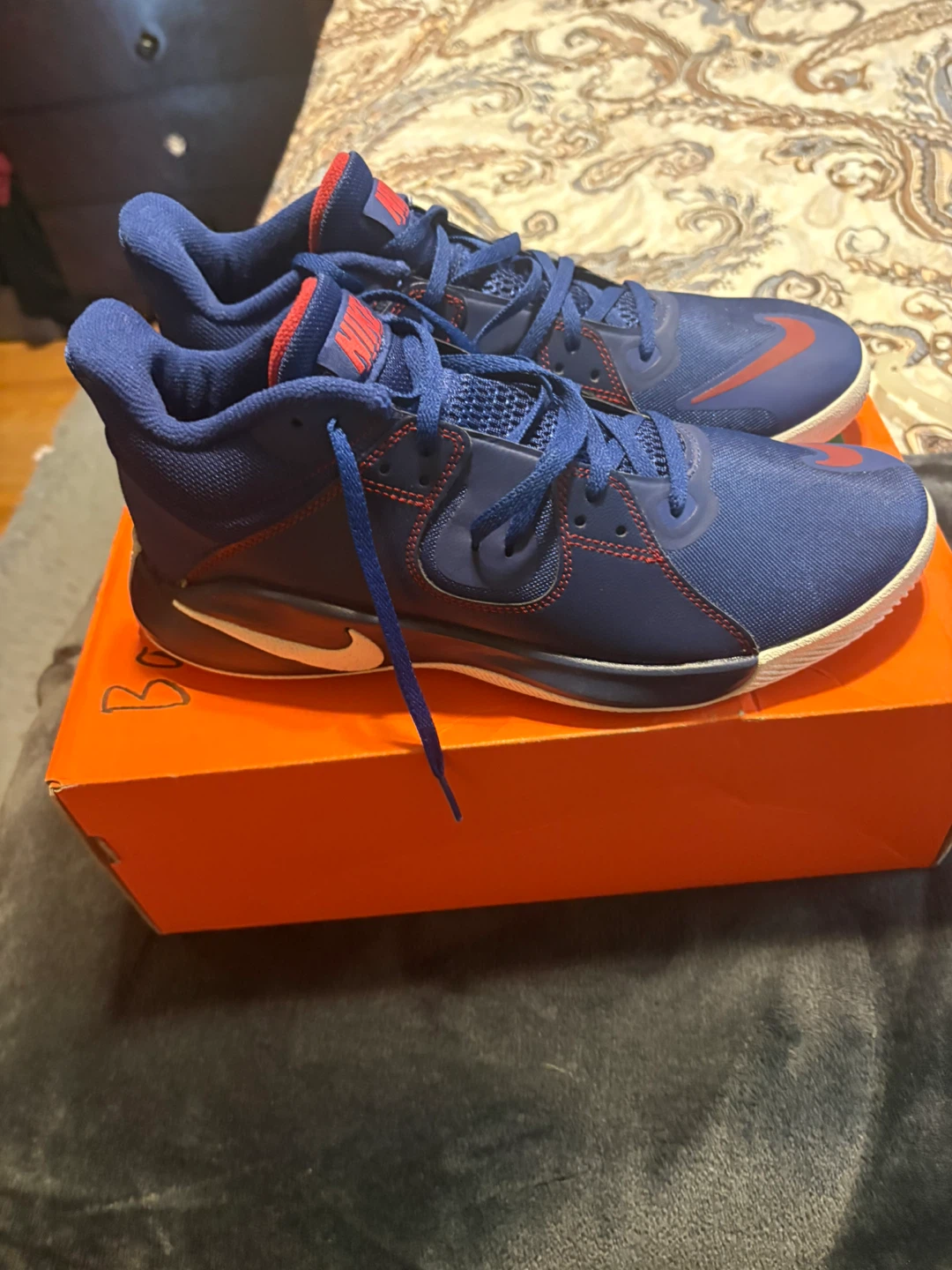Nike Fly.By Mid Basketball Shoes - Blue/Red - Size 9.5 - photo 3