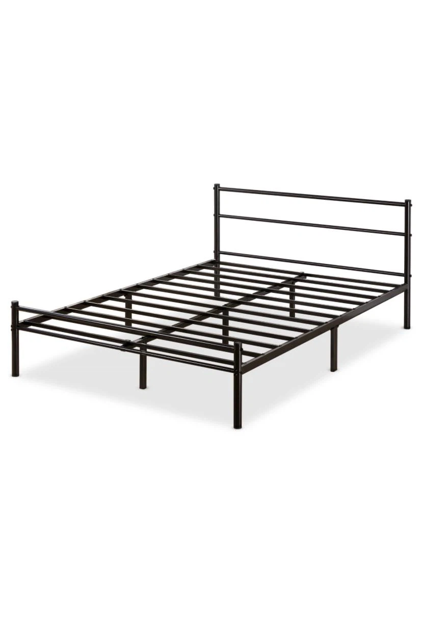 Black Metal Bed Frame with Headboard - King Size - photo 3