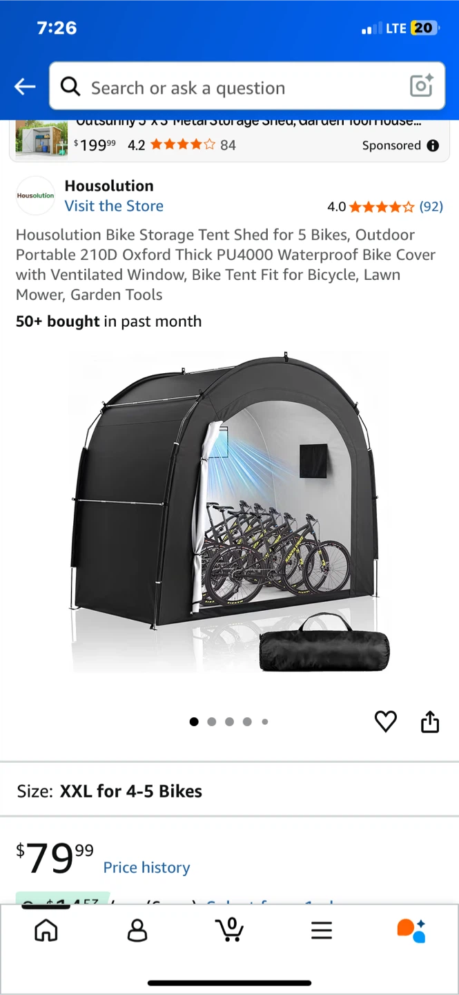 New Housolution Bike Storage Tent Shed for 5 Bikes
