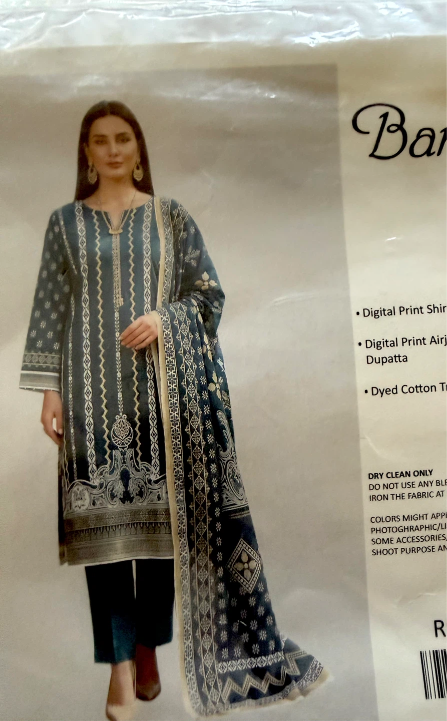 Baroque Digital Print Shirt and Dupatta