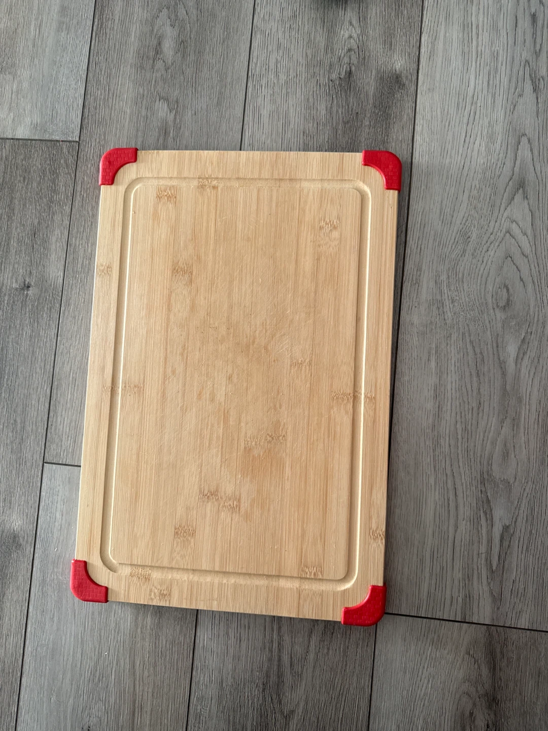 Bamboo Cutting Board with Red Corners