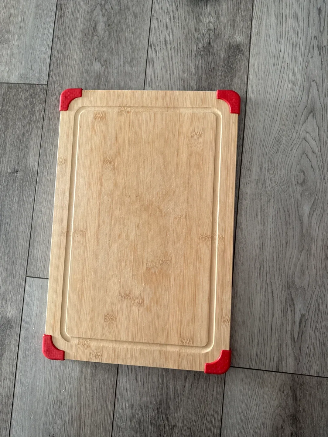 Bamboo Cutting Board with Red Corners