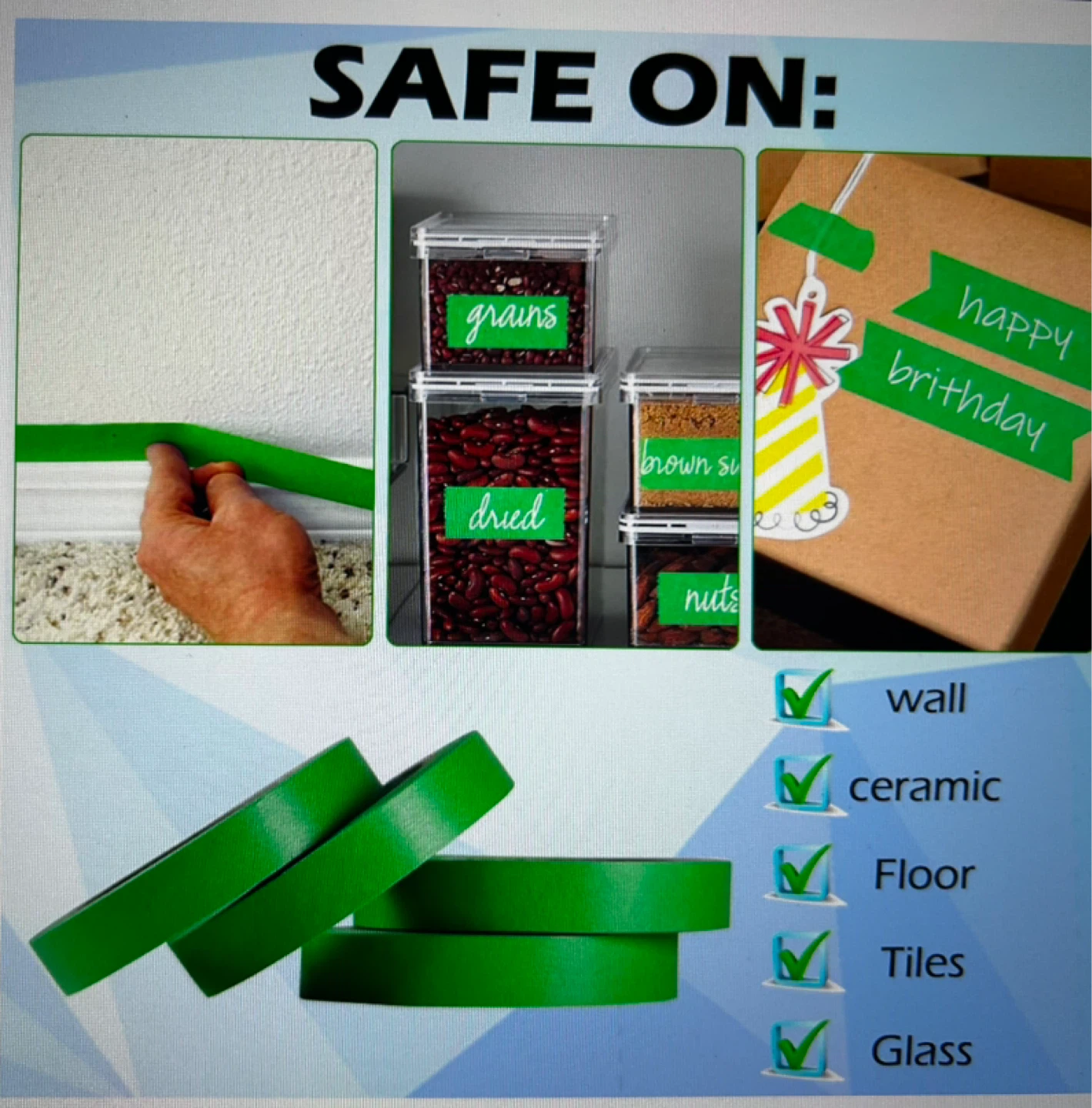 Green Masking Tape - 7 Rolls - photo 5