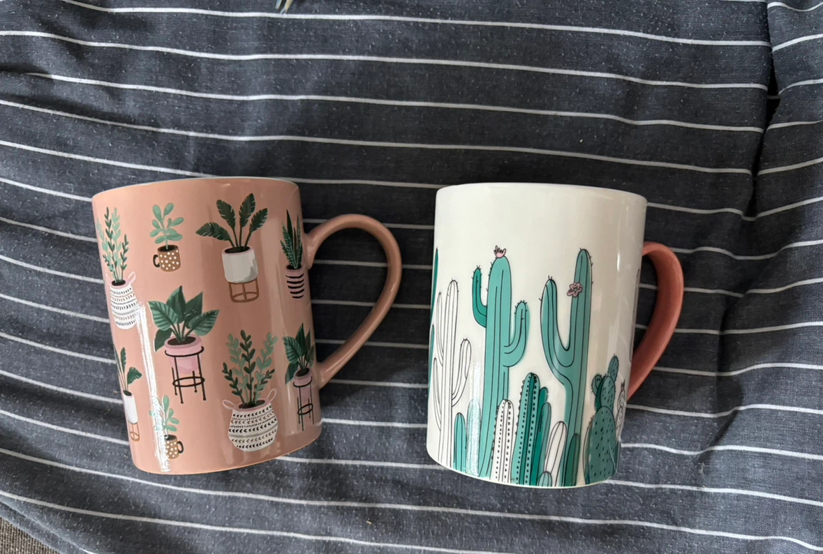 Mug Set - "Proud Plant Mom" & Cactus Design