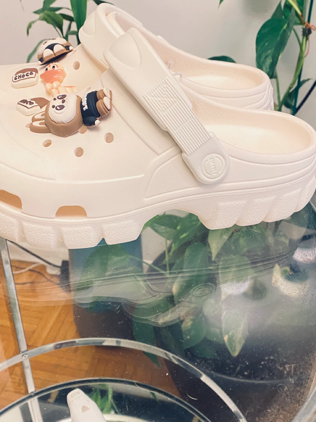 Cream Clog Shoes with Charms - photo 3