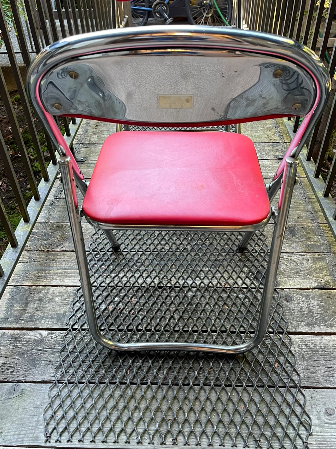 Vintage chrome Red Folding Chairs (Set of 2) - photo 5
