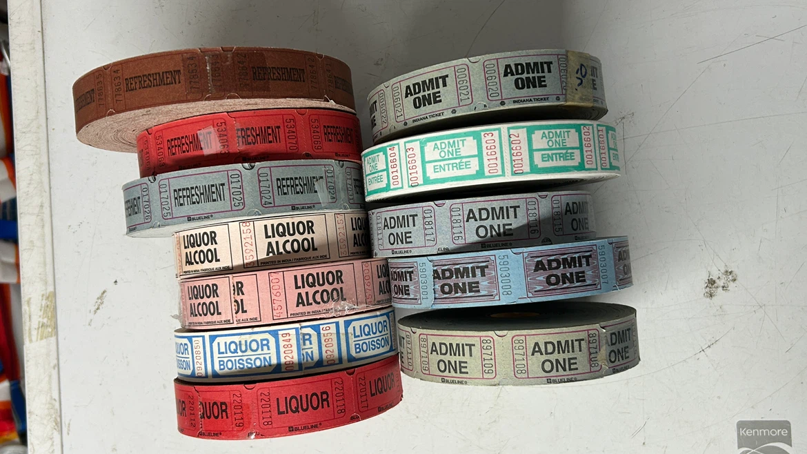 Ticket Rolls of Admission, Refreshment, Beer & Liquor Tickets