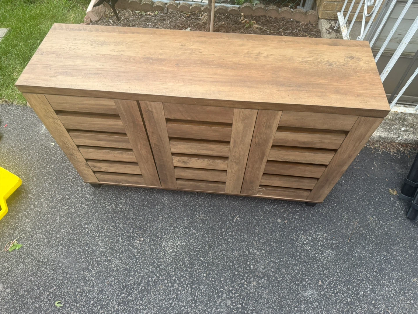 Wooden Cabinet with Louvered Doors - photo 2