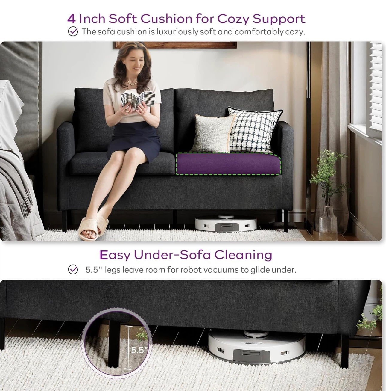 Gray Loveseat Sofa - photo 5