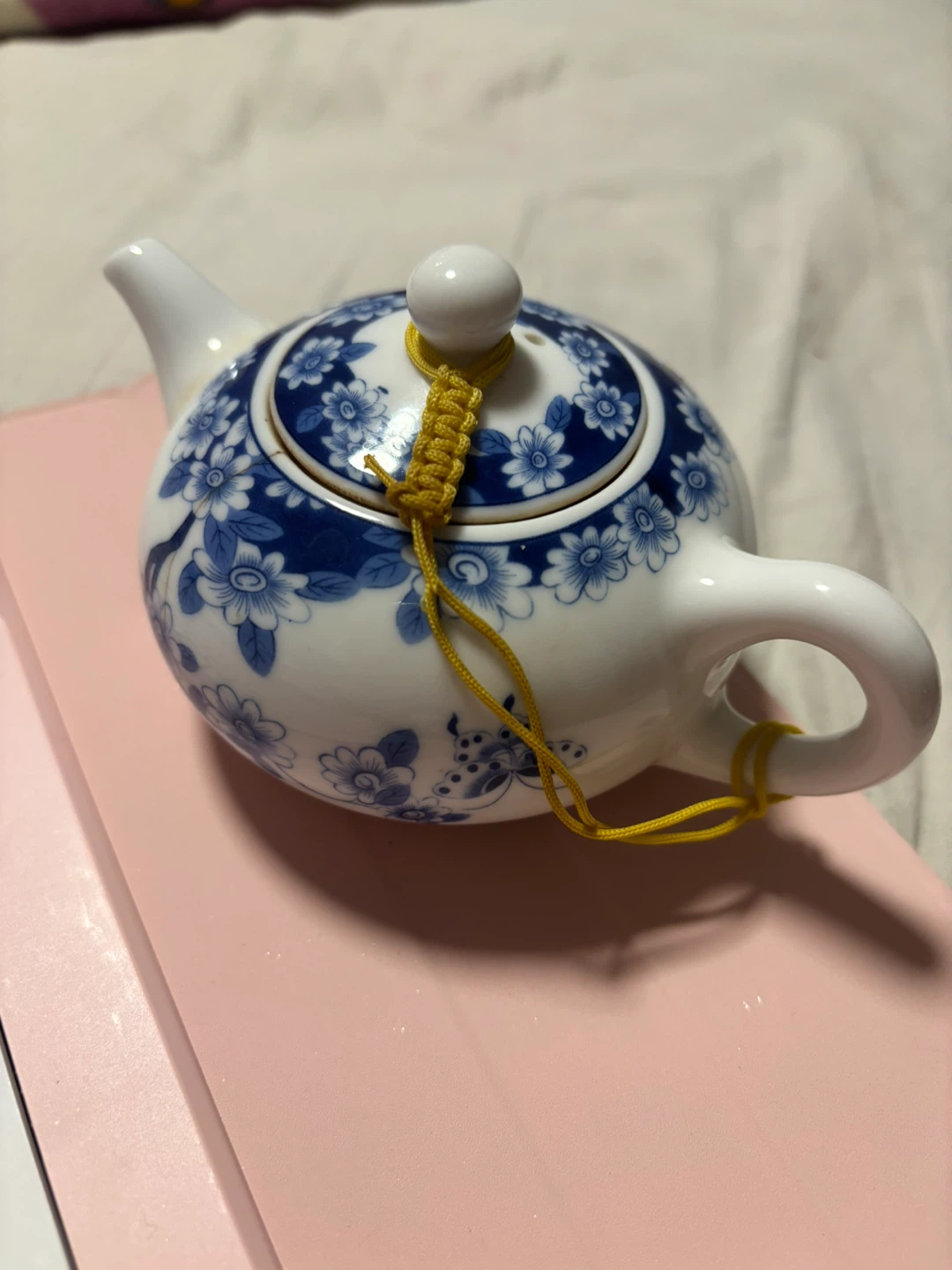 Blue and White Floral Teapot