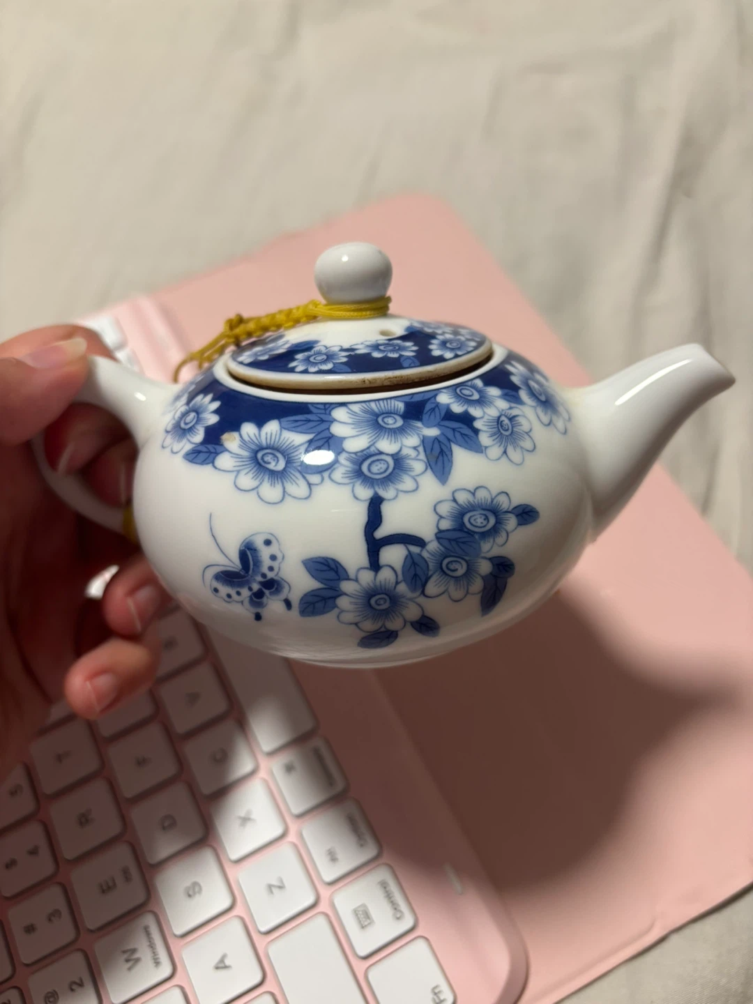 Blue and White Floral Teapot - photo 2