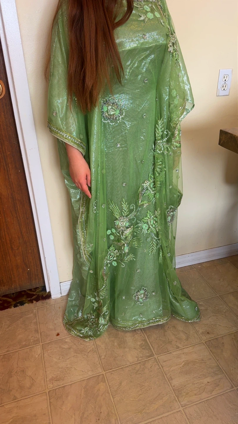 Green Embellished Kaftan Dress - photo 4