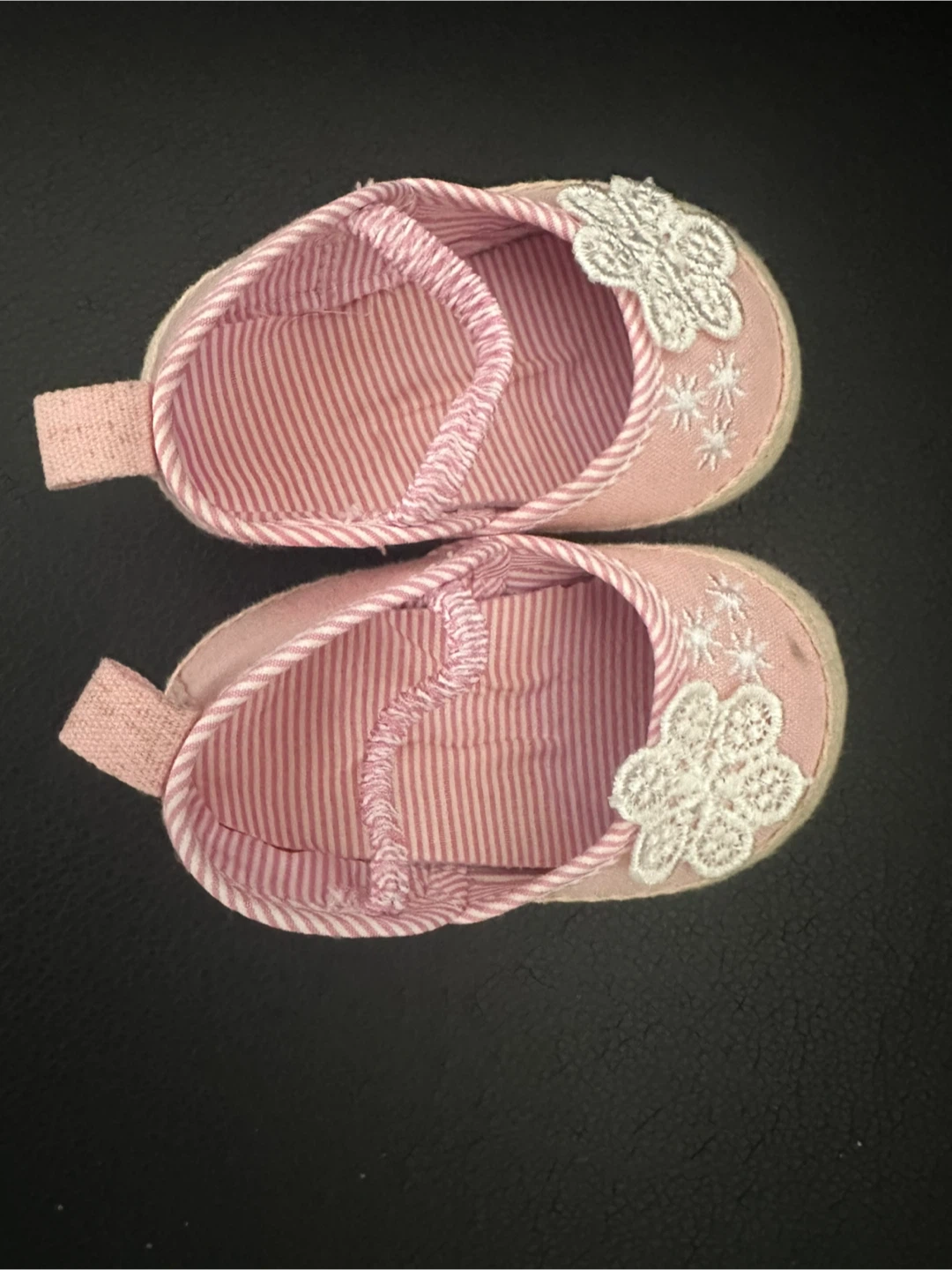 Pink Baby Shoes with Flower Detail