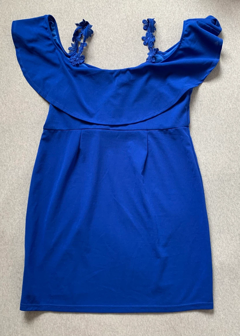 Blue Off-the-Shoulder Ruffle Dress - Size 3XL - photo 2