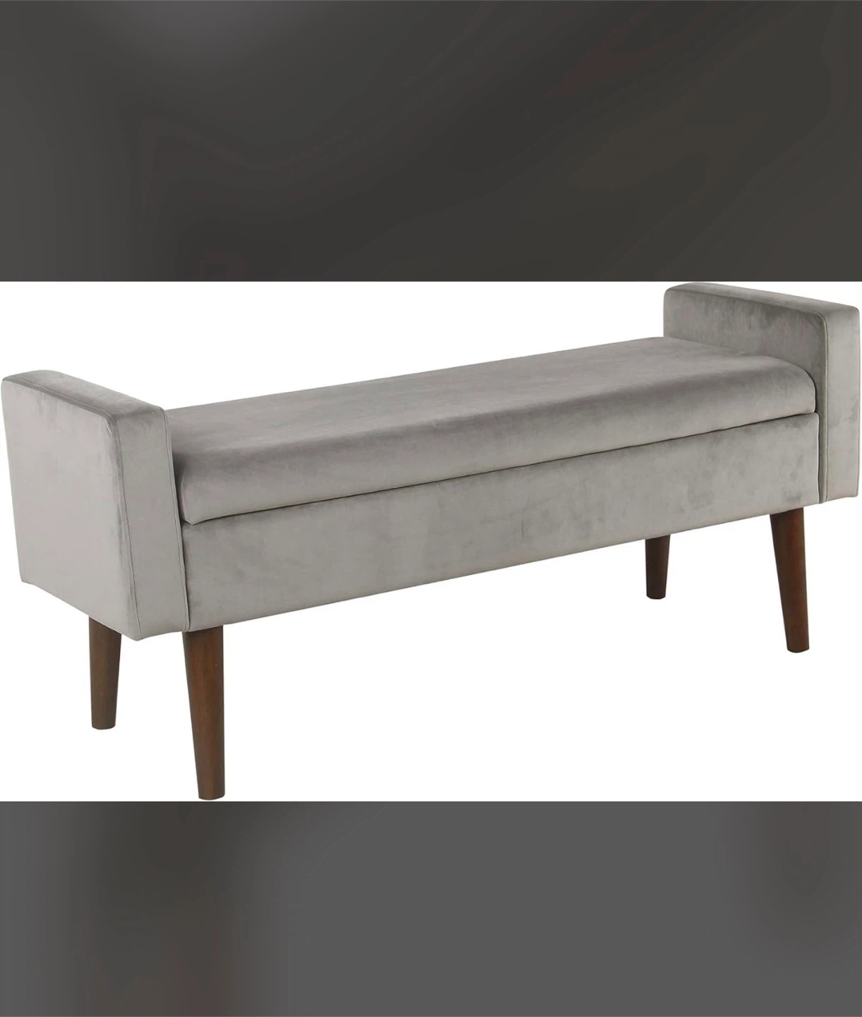 Homepop Fulton Velvet Storage Bench