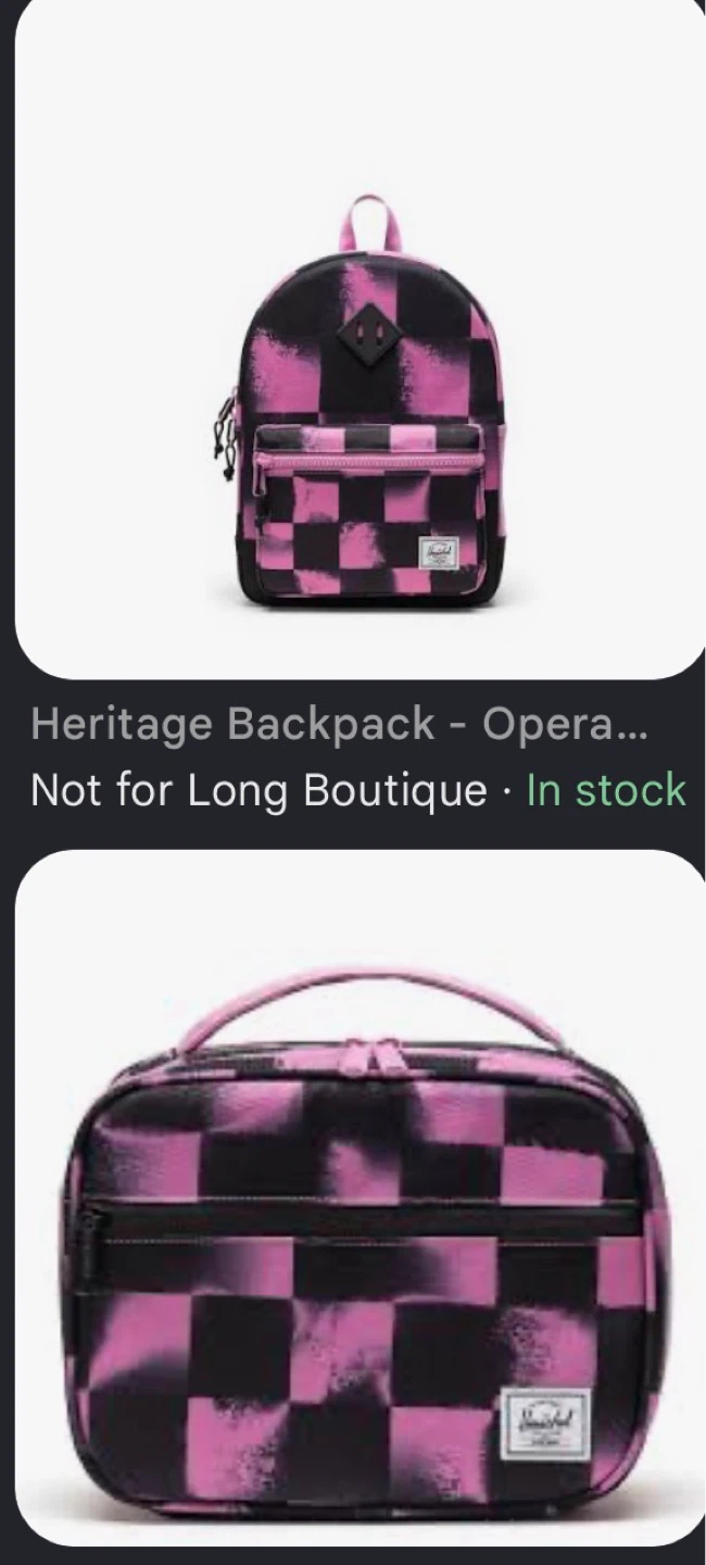 Herschel Heritage Backpack and Lunch Bag - Checker Opera Mauve - photo 3